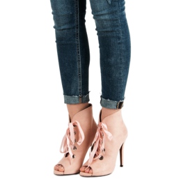 Bestelle Cizme cu vârf deschis roz 1