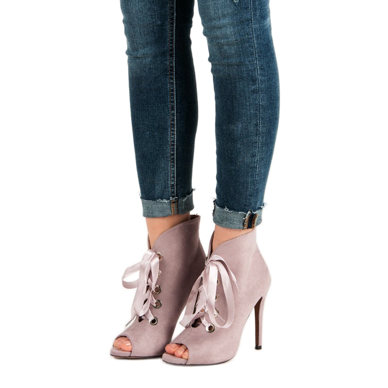 Bestelle Cizme cu vârf deschis violet 1