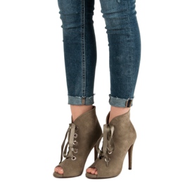 Bestelle Cizme cu vârf deschis verde 1