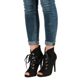 Bestelle Cizme cu vârf deschis negru 1