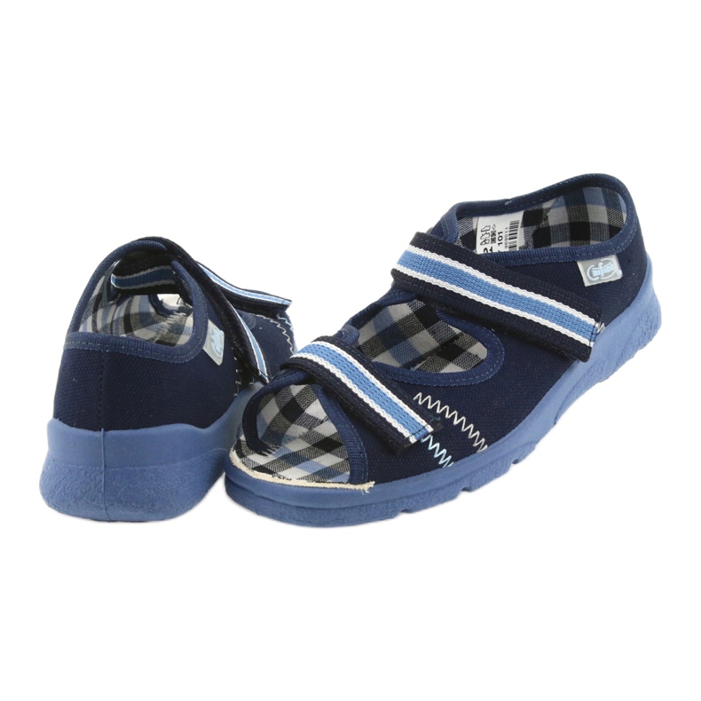 Sandale pantofi copii Befado 969x101 bleumarin velcro alb albastru albastru marin 5