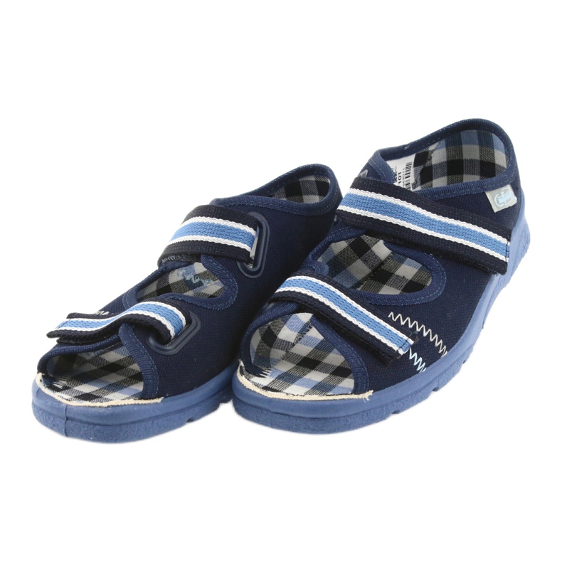 Sandale pantofi copii Befado 969x101 bleumarin velcro alb albastru albastru marin 3