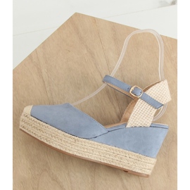 Espadrile albastre pe pene T331P Albastru 3