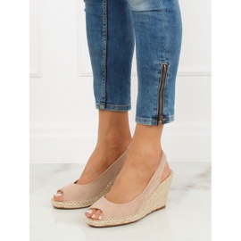 Espadrile pe o pană bej YY29P Bej 2