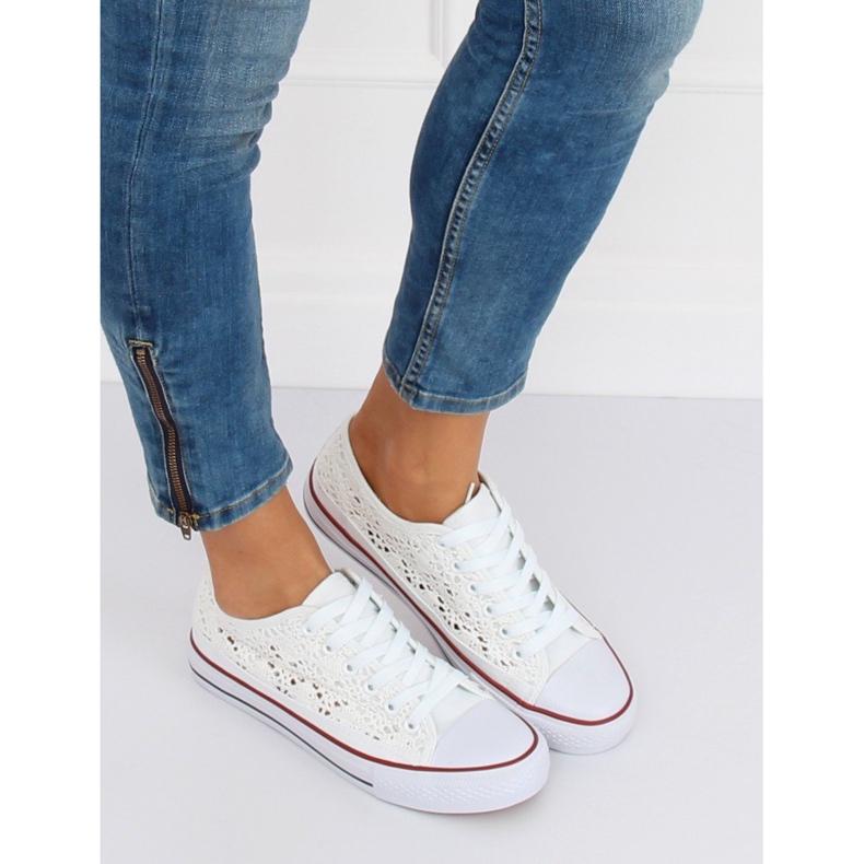 Adidași din dantelă albă NB282P Alb 1 Adidași din dantelă albă NB282P Alb 1