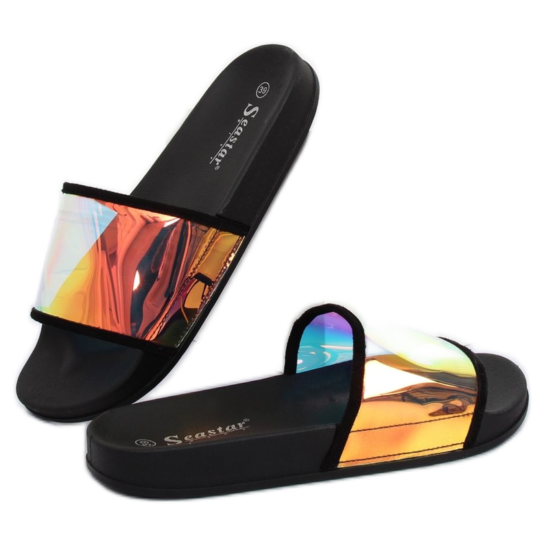 Papuci negri de culoare benzină CK80P Negru 1