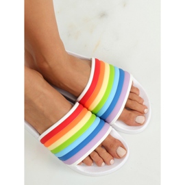 Papuci curcubeu albi T325P Alb multicolor 4