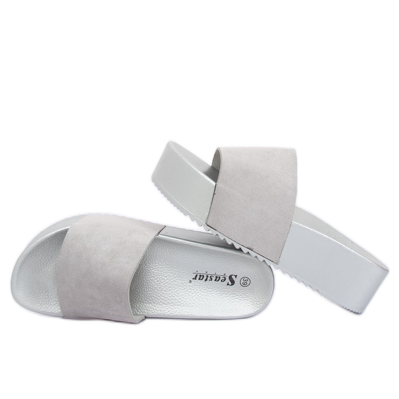 Gri CK76P Papuci gri cu talpă înaltă 1