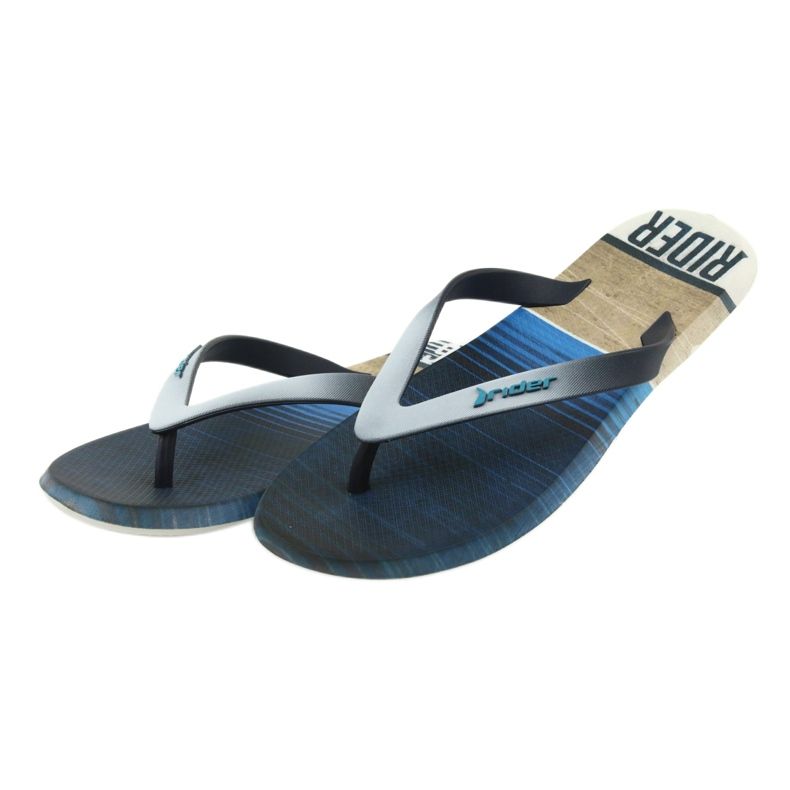 Rider 10719 flip-flops pentru bărbați maro gri albastru marin 3