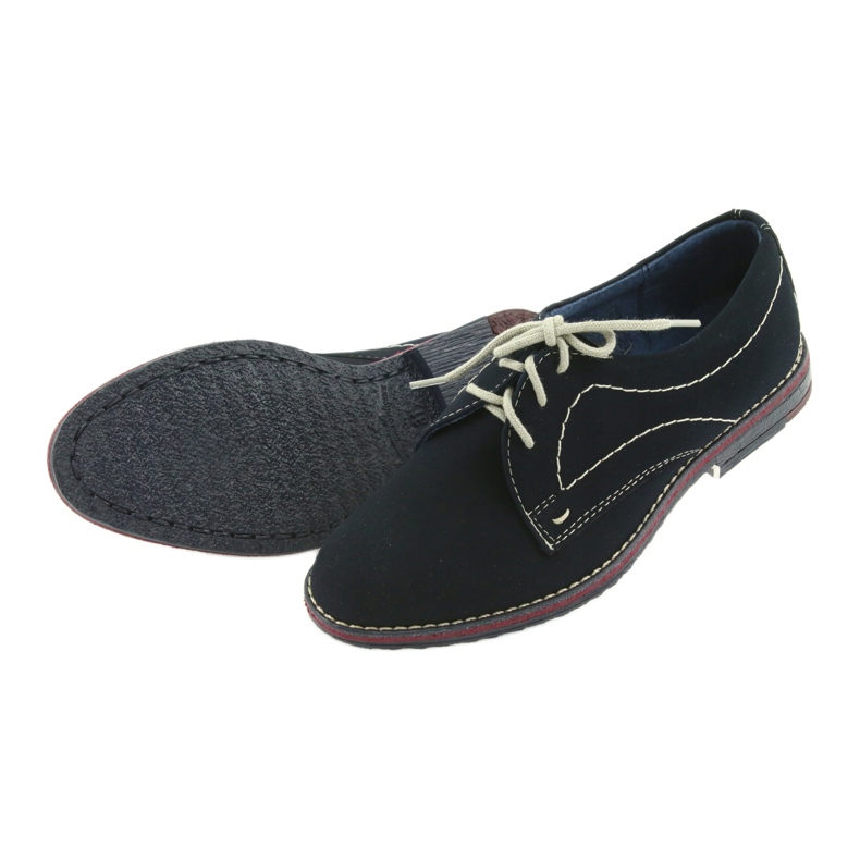 Gregors Pantofi pentru băieți 141 piele albastru bleumarin 5