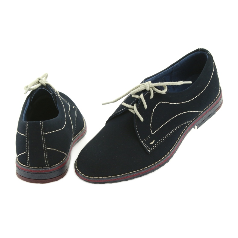 Gregors Pantofi pentru băieți 141 piele albastru bleumarin 4