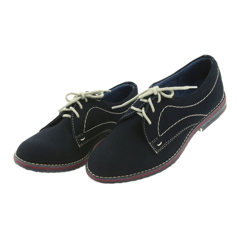 Gregors Pantofi pentru băieți 141 piele albastru bleumarin 3