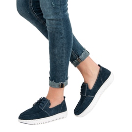 Filippo Mocasini din piele cu cordon albastru albastru marin 1