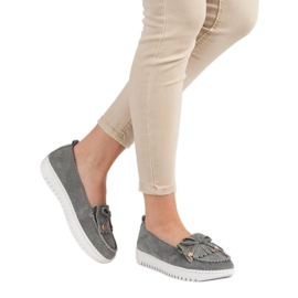 Filippo Mocasini din piele la modă gri 2