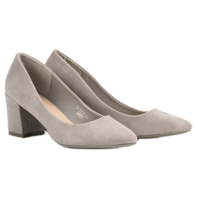 Ideal Shoes Pompele gri pe un stâlp 2 Ideal Shoes Pompele gri pe un stâlp 2