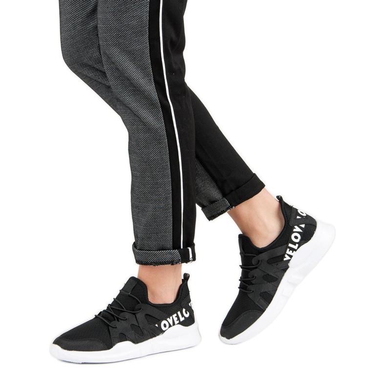 Pantofi sport negri din material textil negru 1