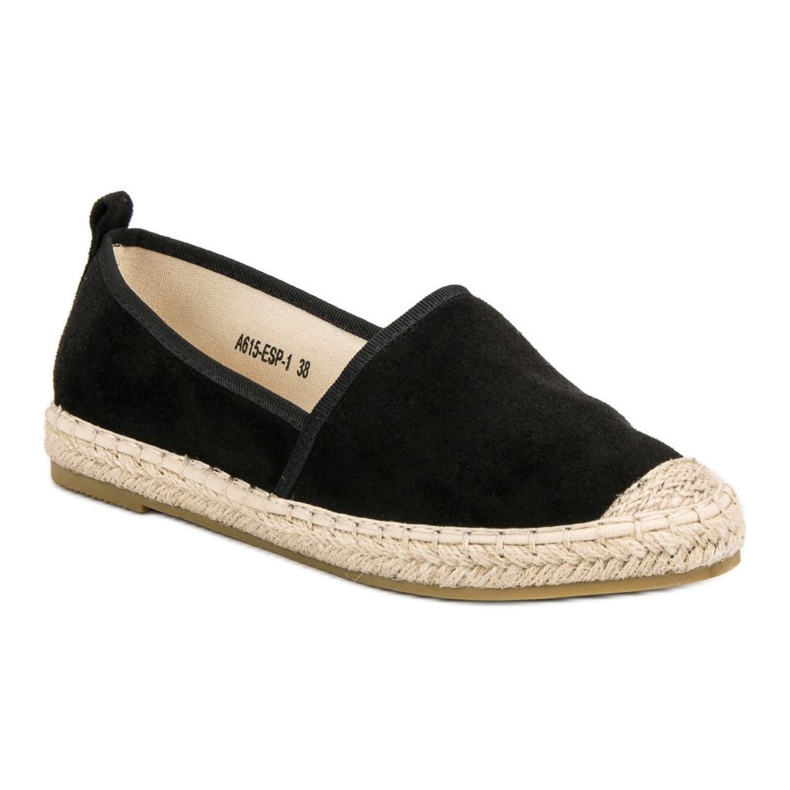 Bestelle Espadrile din piele de căprioară negru 1
