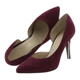 Pantofi de damă din piele de căprioară Anis cherry roșu multicolor 5