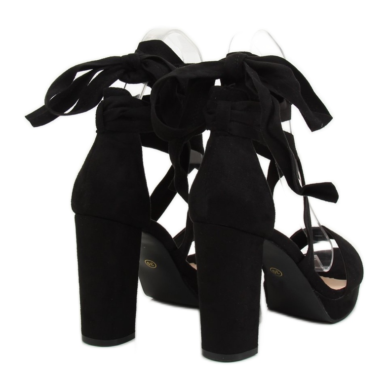 Sandale negre pe platforma NC805 Negru 2