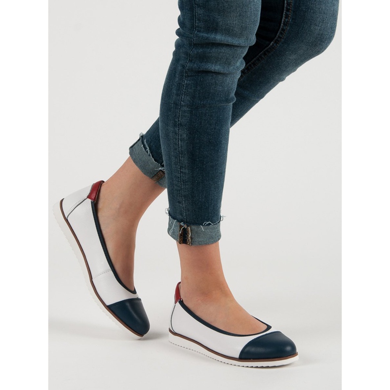 Filippo Ballerine confortabile din piele alb 2 Filippo Ballerine confortabile din piele alb 2