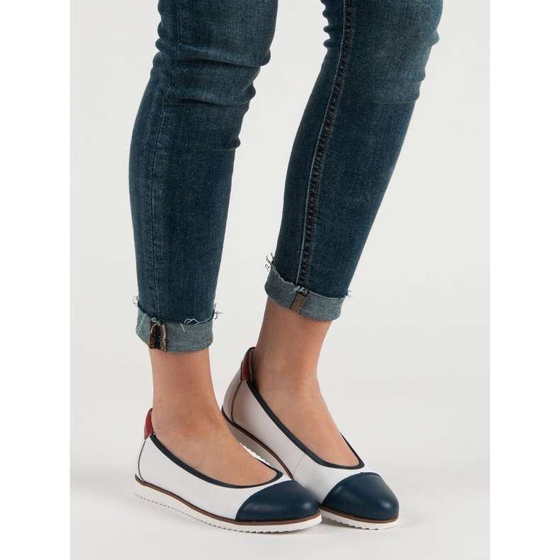 Filippo Ballerine confortabile din piele alb 1 Filippo Ballerine confortabile din piele alb 1