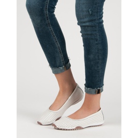 Filippo Balerini din piele ajurată alb 1 Filippo Balerini din piele ajurată alb 1