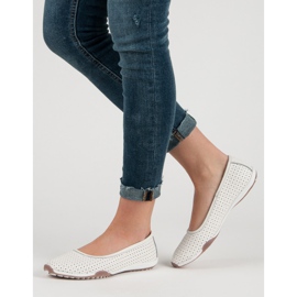 Filippo Balerini din piele ajurată alb 2 Filippo Balerini din piele ajurată alb 2