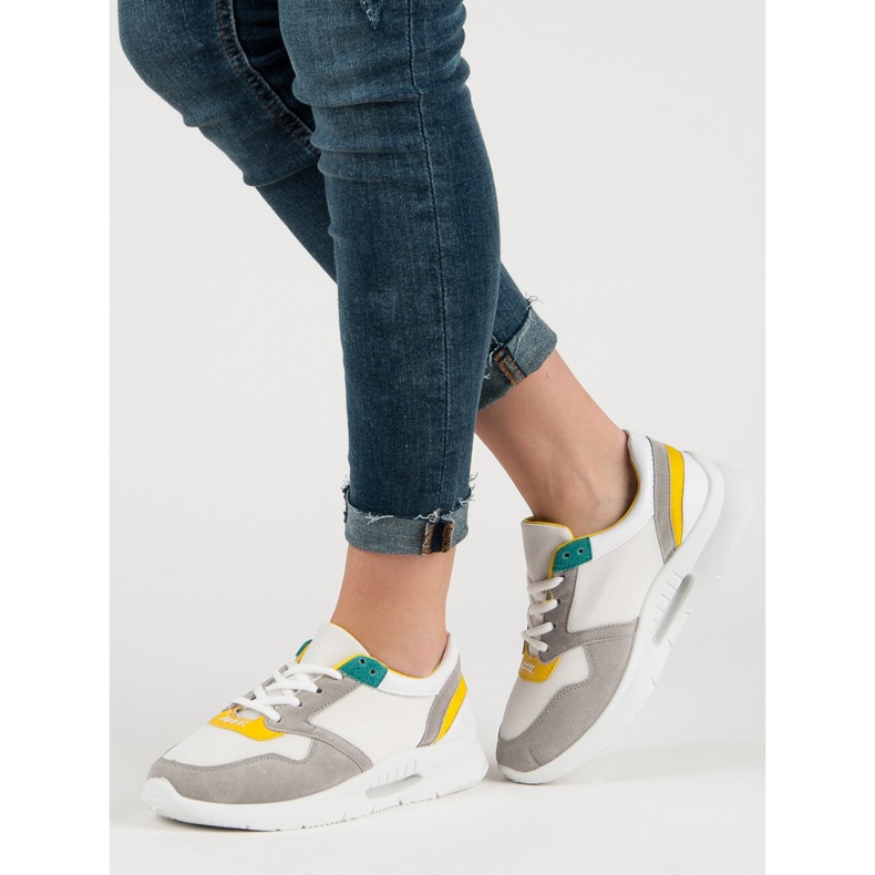 Încălțăminte sport cu șiret alb multicolor 2