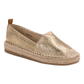Small Swan Espadrile strălucitoare galben 1
