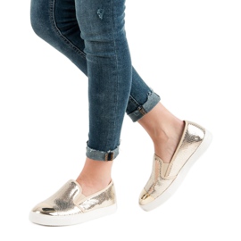 Queen Bee Tenisi Golden Slip On de aur 2 Queen Bee Tenisi Golden Slip On de aur 2