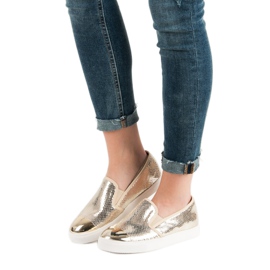 Queen Bee Tenisi Golden Slip On de aur 1 Queen Bee Tenisi Golden Slip On de aur 1