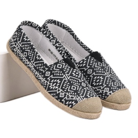 Espadrile etnice la modă negru 1