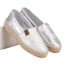 Espadrile de argint la modă gri 5