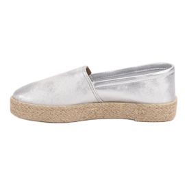 Espadrile de argint la modă gri 2