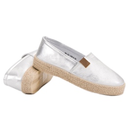 Espadrile de argint la modă gri 1
