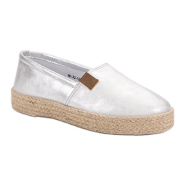 Espadrile de argint la modă gri 6