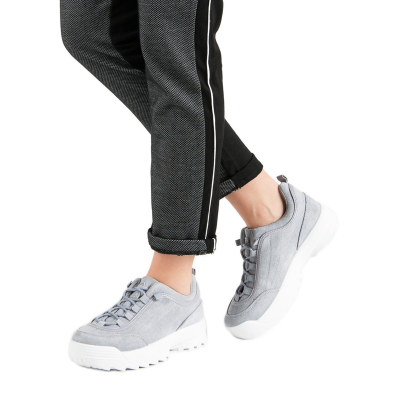 Adidași pe platformă gri 1