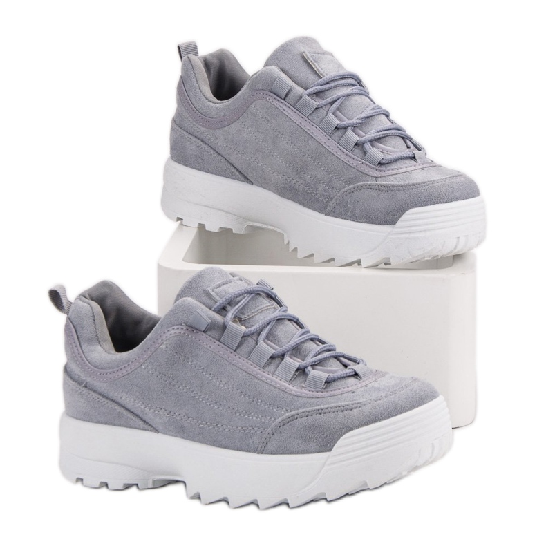 Adidași pe platformă gri 2