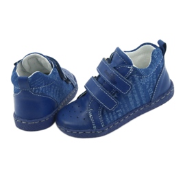 Pantofi din piele pentru baieti cu Velcro Ren But 1429 albastru 5