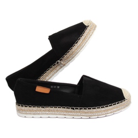 Espadrile negre din piele intoarsa RC-61 negru 2