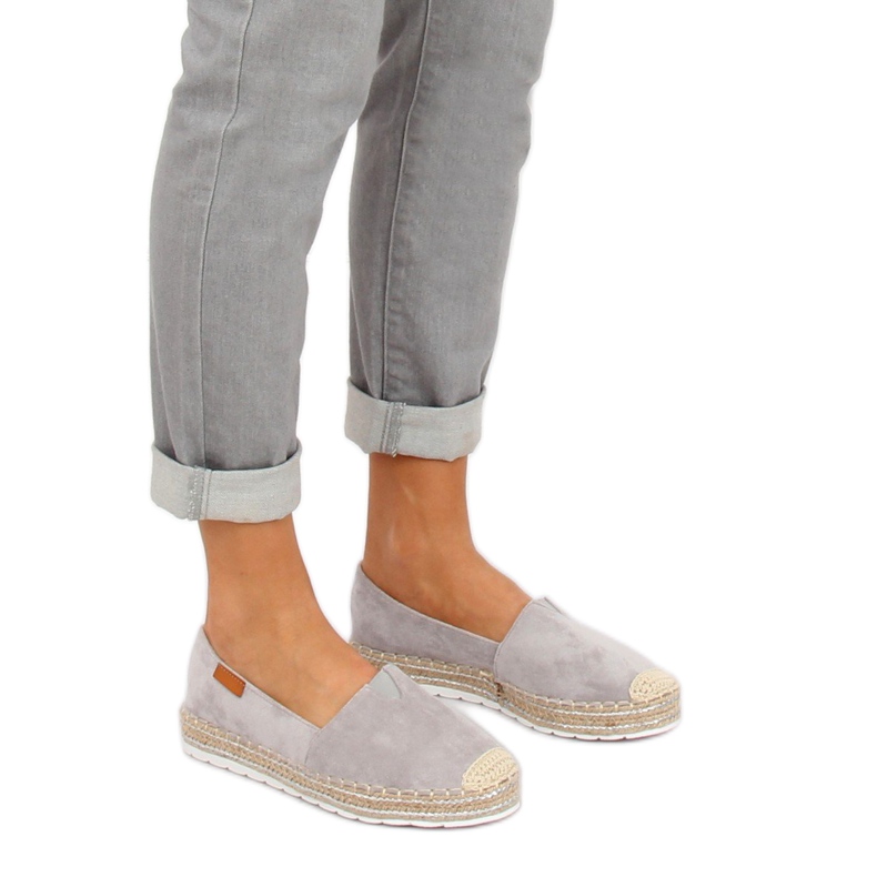 Espadrile gri din piele intoarsa RC-61 Gri 1