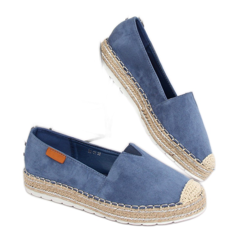 RC-61 Espadrile albastre din piele de căprioară albastră albastru 2