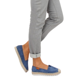 RC-61 Espadrile albastre din piele de căprioară albastră albastru 4