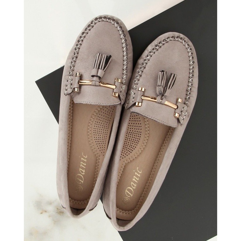 Gri Mocasini gri pentru femei L7183 Gri 1