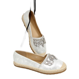 Espadrile de argint cu coroană, H-6558 Argint gri 5