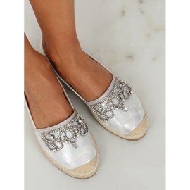 Espadrile de argint cu coroană, H-6558 Argint gri 3