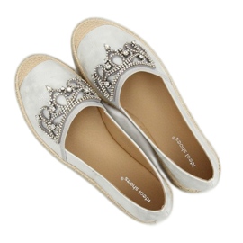 Espadrile de argint cu coroană, H-6558 Argint gri 1