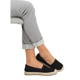 AF40 Espadrile negre din piele de căprioară negru 1