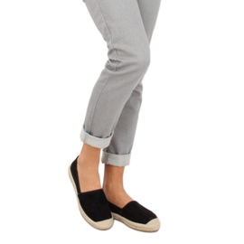 AF40 Espadrile negre din piele de căprioară negru 2