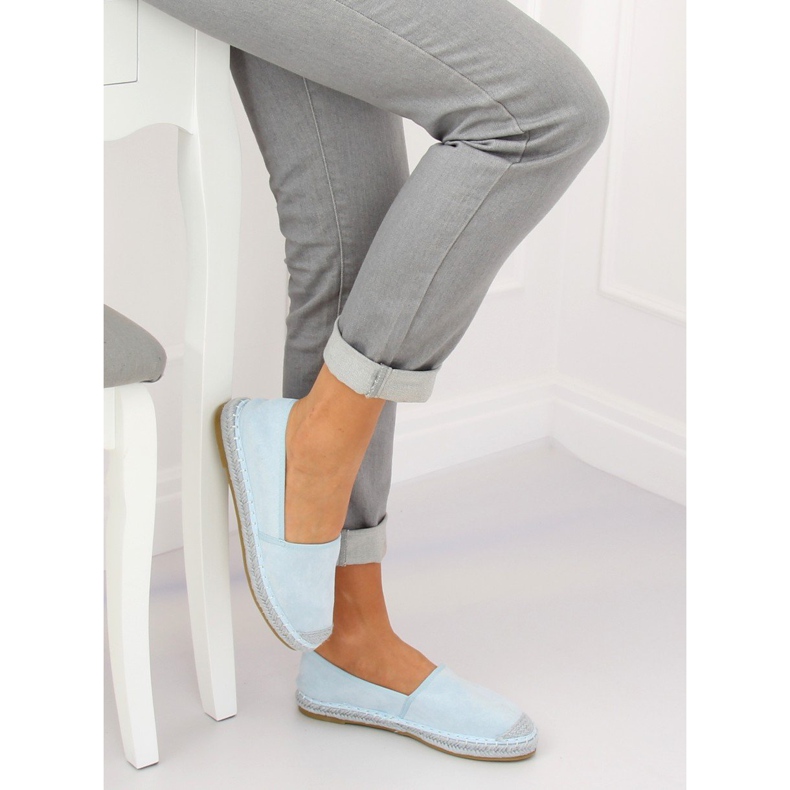 AF40 LT.BLUE espadrile din piele de căprioară albastră albastru 1